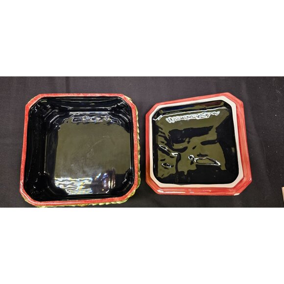 Vintage Fitz & Floyd Classics Equestrian Collection Octagon Box w Lid Fall Decor - Picture 8 of 11